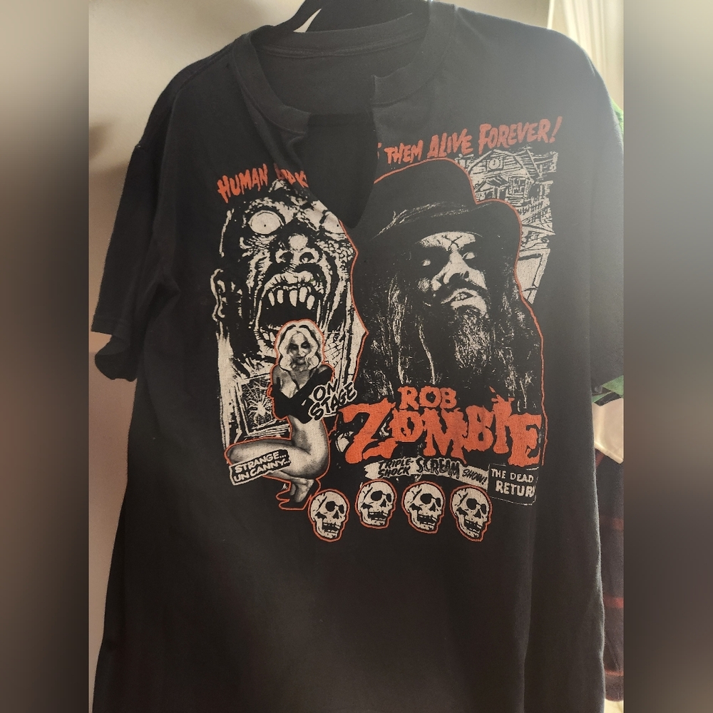 Vintage Rob Zombie White Zombie Shirt Concert Band Destroyed